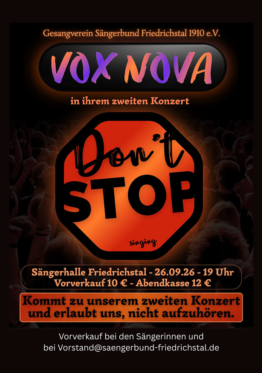 26.09.2026, VOX NOVA in ihrem zweiten Konzert