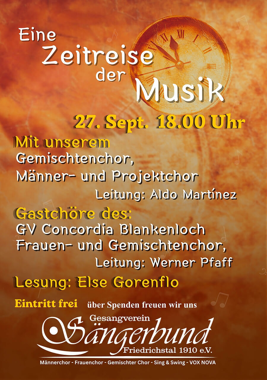 27.09.2026, Eine Zeitreise der Musik